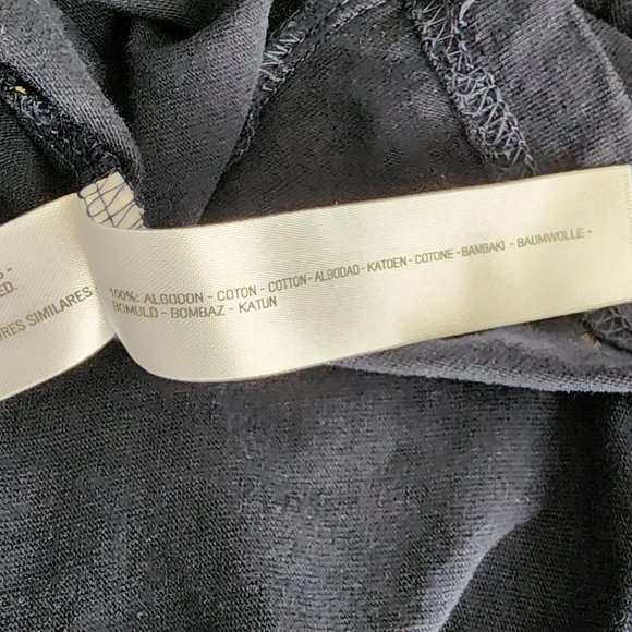 DENIM & FLOWERS Navy Blue Palm Tree Short Sleeve Shirt T-Shirt - Picture 5 of 5